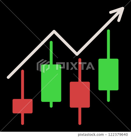 Arrow with Candlestick Chart vector Technical Analysis colored icon or design element Arrow with Candlestick Chart vector Technical Analysis colored icon or design element 122379640