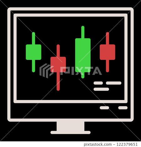 Candlestick Chart on PC Screen vector Crypto Investment colored icon or symbol Candlestick Chart on PC Screen vector Crypto Investment colored icon or symbol 122379651