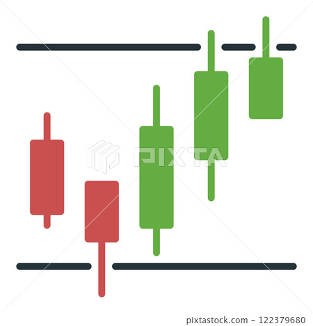 Stock Market Trading vector Candlestick Chart icon or symbol 122379680