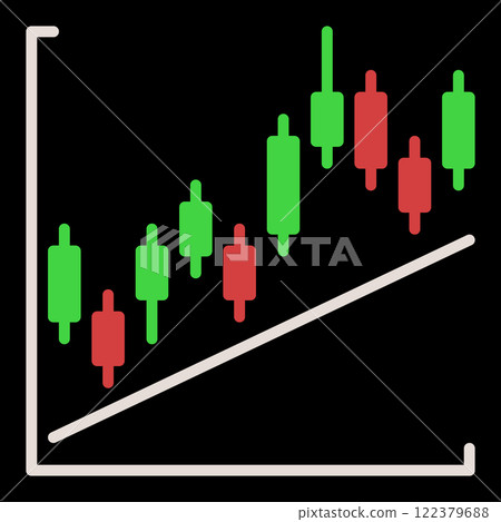 Trend Line and Candlestick Chart vector Crypto Trading colored icon or design element Trend Line and Candlestick Chart vector Crypto Trading colored icon or design element 122379688