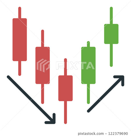 Trend Reversal vector Candlestick Chart icon or sign 122379690