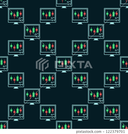 Candlestick Chart on PC Screen vector Crypto Investment colored seamless pattern Candlestick Chart on PC Screen vector Crypto Investment colored seamless pattern 122379701