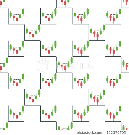 Candlestick Chart vector Stock Market Trading seamless pattern 122379705