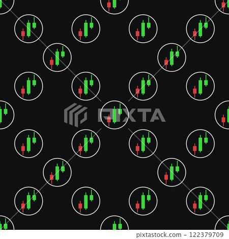 Circle with Candlestick Chart inside vector Analytics colored seamless pattern Circle with Candlestick Chart inside vector Analytics colored seamless pattern 122379709