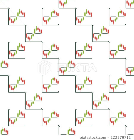 Cryptocurrency Candlestick Chart vector Analytics simple seamless pattern 122379711