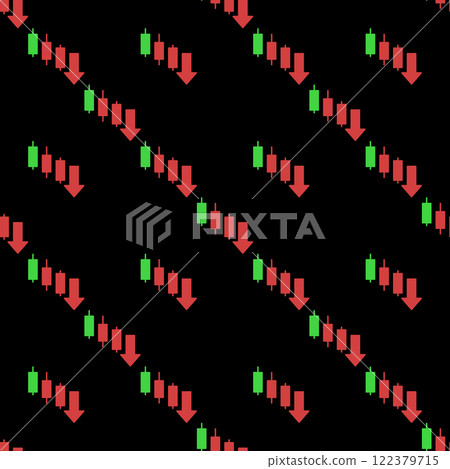 Downtrend Candlestick Pattern vector Cryptocurrency Analytics colored seamless pattern 122379715