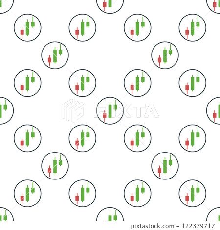 Financial Graph in Circle vector Crypto-currency Analytics seamless pattern 122379717