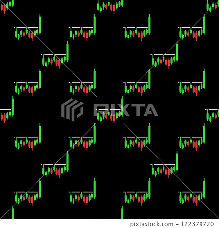 Level Breakout vector Candlestick Chart colored seamless pattern 122379720