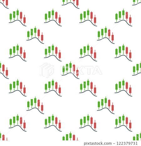 Technical Analysis Candlestick Chart vector Trading seamless pattern 122379731