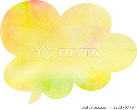 Watercolor yellow fluffy speech bubble Watercolor yellow fluffy speech bubble 122379779