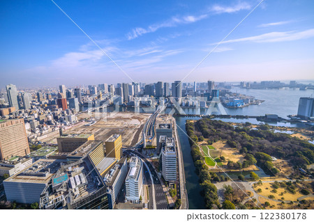 Tokyo cityscape in Japan: Reiwa 7, a new era. View of the former Tsukiji Market site, etc., to be redeveloped... = January 23rd 122380178