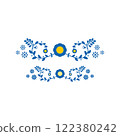 Beautiful floral pattern on white background. Design for background, wallpaper, embroidery, ceramic, tile 122380242
