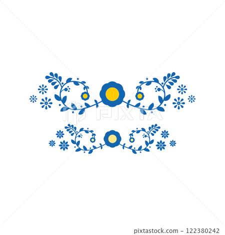 Beautiful floral pattern on white background. Design for background, wallpaper, embroidery, ceramic, tile Beautiful floral pattern on white background. Design for background, wallpaper, embroidery, ceramic, tile 122380242