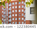 Overview of buildings with individual dwellings for private use in a city. 122380445