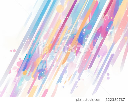 Colorful pastel diagonal stripes and flowing abstract paint art 122380787