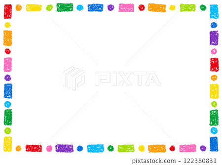 手繪蠟筆素材背景框 手繪蠟筆素材背景框 122380831