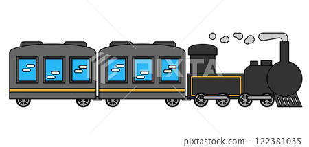 Illustration of a steam locomotive 122381035