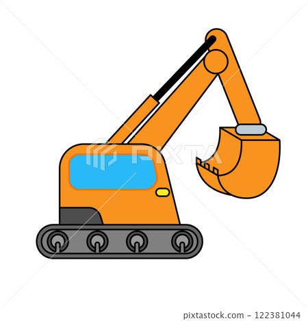 挖掘機車的插圖 挖掘機車的插圖 122381044