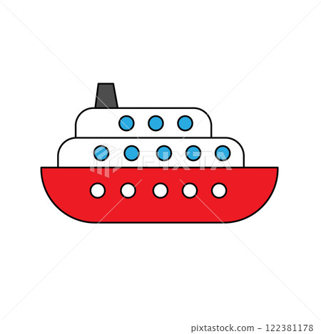 大型渡輪的插圖 122381178