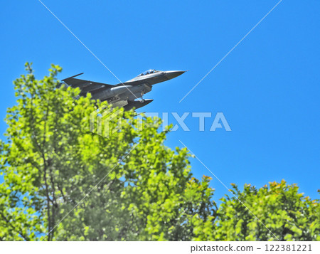 Air Self-Defense Force F2 fighter training in the sky 122381221