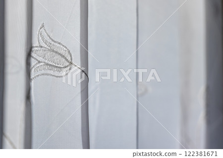 白色蕾絲布料窗簾 白色蕾絲布料窗簾 122381671