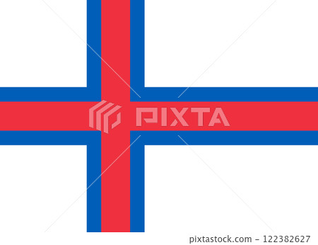 Official national flag of Faroe Islands. Vector illustration 122382627