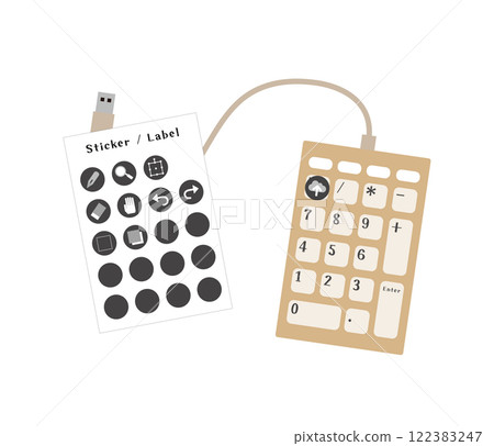 Illustration of using the numeric keypad as a left-hand device 122383247