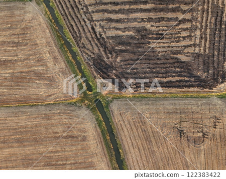 Green rice Fileds aerial view Thailand countryside Green rice Fileds aerial view Thailand countryside 122383422