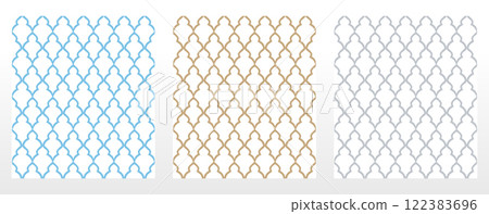Geometric collection of blue, golden and gray patterns. Seamless vector backgrounds. Simple graphics Geometric collection of blue, golden and gray patterns. Seamless vector backgrounds. Simple graphics 122383696