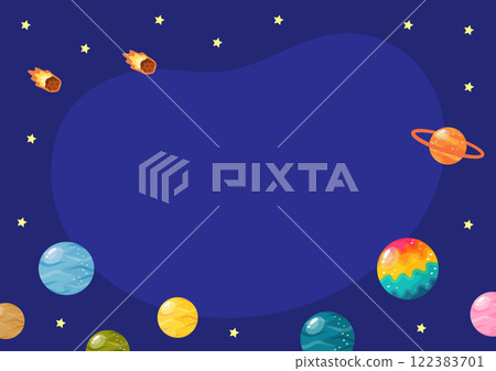 漂浮在太空的彩色行星背景資料01 122383701