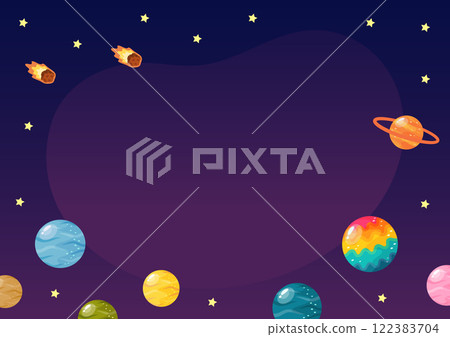 漂浮在太空的彩色行星背景資料04 漂浮在太空的彩色行星背景資料04 122383704