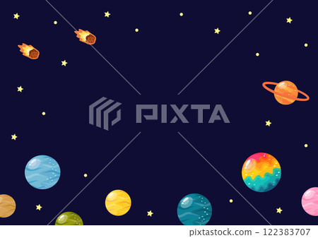 漂浮在太空的彩色行星背景資料07 122383707