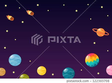 漂浮在太空的彩色行星背景資料08 122383708