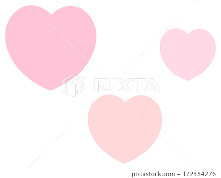可愛的粉紅色三心 122384276