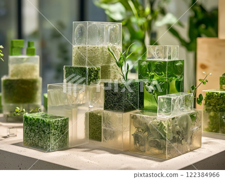 Sustainable eco-friendly materials: biodegradable plastics and plant-based fabrics Sustainable eco-friendly materials: biodegradable plastics and plant-based fabrics 122384966