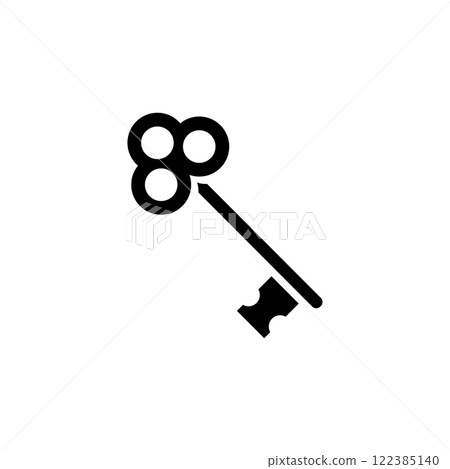 Medieval Antique Old Key Solid Flat Vector Icon Isolated on White Background Medieval Antique Old Key Solid Flat Vector Icon Isolated on White Background 122385140