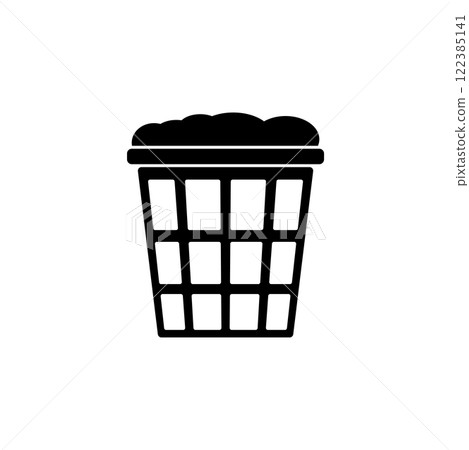 Laundry Basket Solid Flat Vector Icon Isolated on White Background 122385141