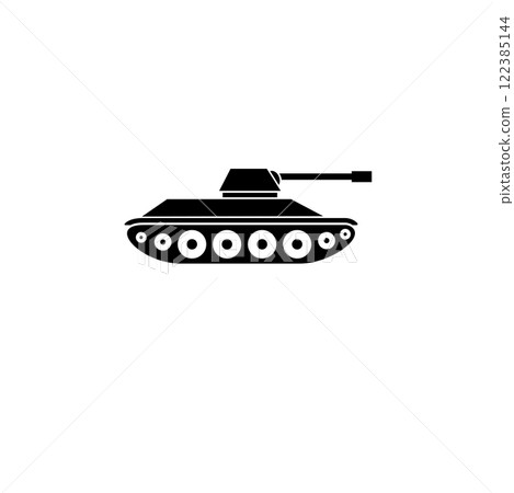 War Army Tank, Military Heavy Panzer Solid Flat Vector Icon Isolated on White Background War Army Tank, Military Heavy Panzer Solid Flat Vector Icon Isolated on White Background 122385144