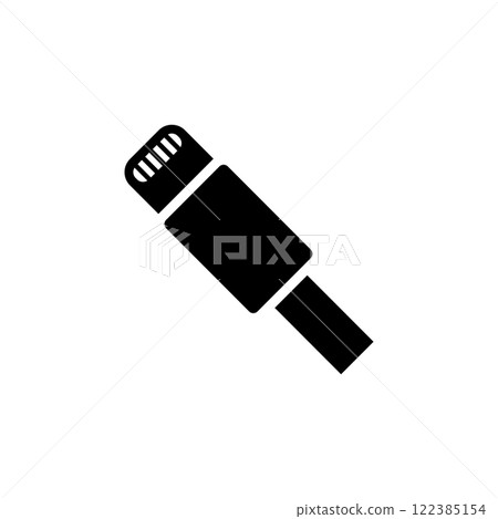 Smartphone Cable Charger Plug, Micro Mini USB Solid Flat Vector Icon Isolated on White Background 122385154