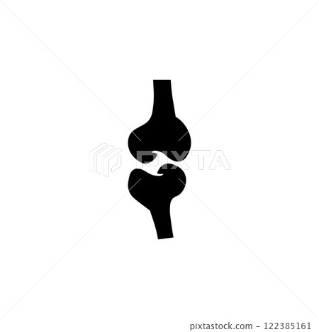 Knee Joint, Human Bone, Articular Cartilage Solid Flat Vector Icon Isolated on White Background Knee Joint, Human Bone, Articular Cartilage Solid Flat Vector Icon Isolated on White Background 122385161