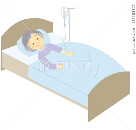 Visiting nursing service content_Terminal care, infusion, catheter management, etc., end-of-life care cartoon 122385405