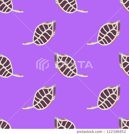 Abstract outlined leaves seamless pattern. Hand drawn outline design for fabric , print, cover, banner and invitation. Vector illustration 122386852