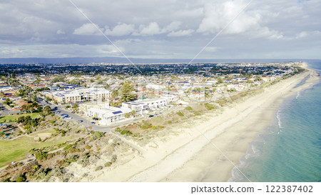 Aerial view of Semaphore Park Beach in Adelaide Aerial view of Semaphore Park Beach in Adelaide 122387402