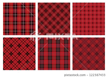 Set of seamless tartan checks in both vertical and horizontal directions 122387433