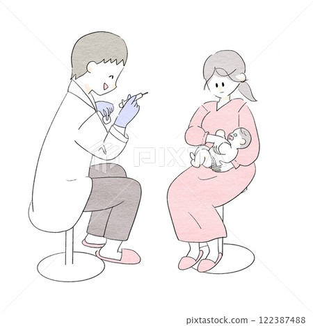 Baby scared of vaccinations 122387488
