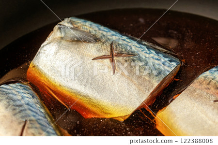 Homemade simmered mackerel 122388008