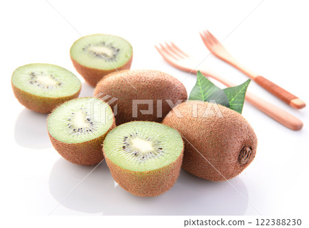 Kiwi fruit (white background) 122388230
