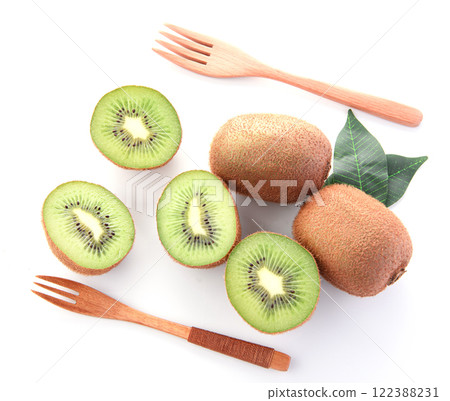 Kiwi fruit (white background) 122388231