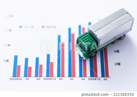 物流公司績效圖與運輸卡車 物流公司績效圖與運輸卡車 122388350