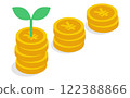 Illustration of money with successful investment and asset management 122388866